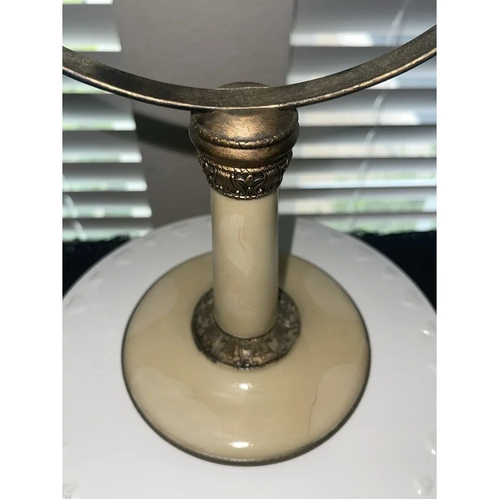 Vintage-Inspired Regency Victorian Standing Vanity Mirror Bronze Enamel